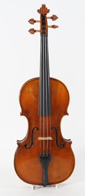 Lot 1398 - A modern Baroque 3¾ violin, having a two-piece...