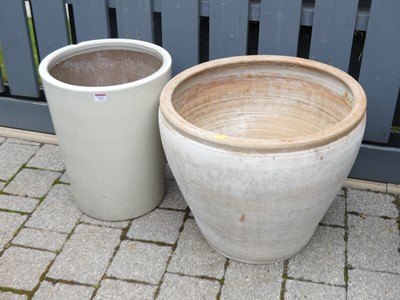 Lot 1401 - A large terracotta planter, h.45cm, dia.53cm;...