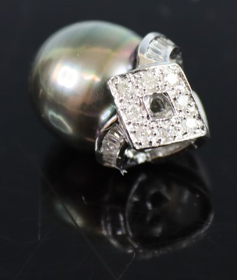 Lot 334 - A contemporary 18ct white gold diamond set...