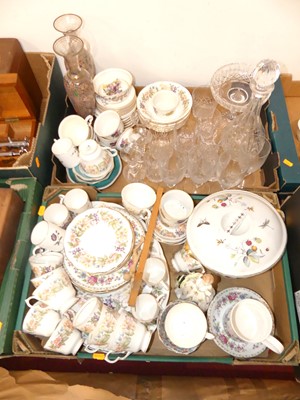 Lot 626 - Two trays of miscellaneous ceramics and glass...