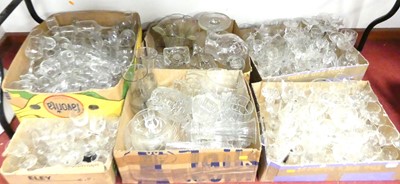 Lot 643 - Six boxes of various glassware to include wine...