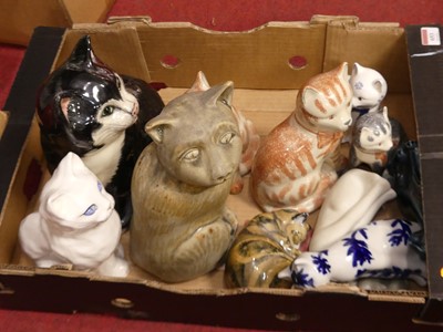 Lot 653 - A collection of various ceramics cats to...