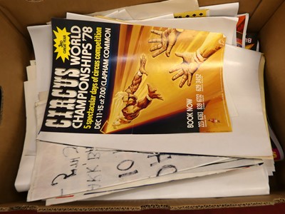 Lot 589 - A box of circus promotional posters