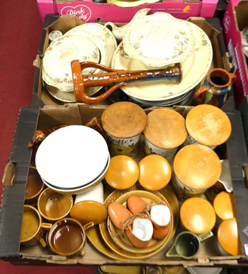 Lot 657 - Two trays of various ceramics to include a...