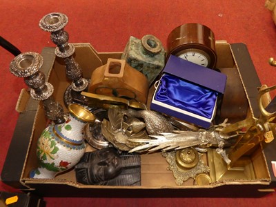 Lot 671 - Miscellaneous items to include pair of silver...