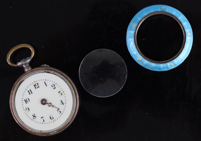 Lot 378 - A lady's continental silver and guilloche...
