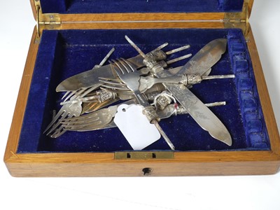 Lot 293 - A set of six silver fish knives and forks...