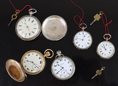 Lot 396 - A gent's gold plated full hunter pocket watch,...