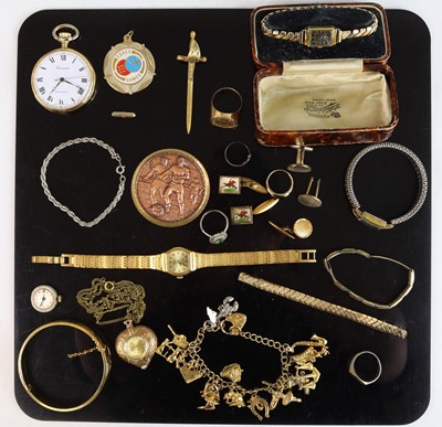 Lot 397 - Assorted gilt metal costume jewellery, various...
