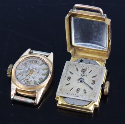 Lot 404 - An Art Deco lady's 18ct gold cased tank wrist...