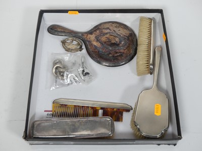 Lot 448 - A collection of silver backed dressing table...