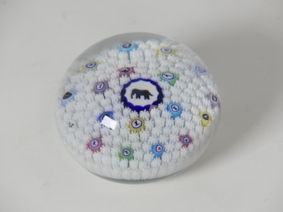 Lot 452 - A Baccarat Elephant Gridel millefiore glass...