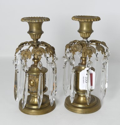 Lot 533 - A pair of French 19th century brass lustre...