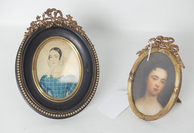 Lot 480 - A reproduction printed portrait miniature, in...