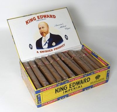 Lot 485 - A box of King Edward Imperial cigars, seal...
