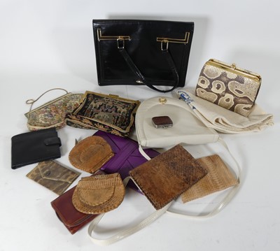 Lot 547 - A collection of ladies' leather and tapestry...
