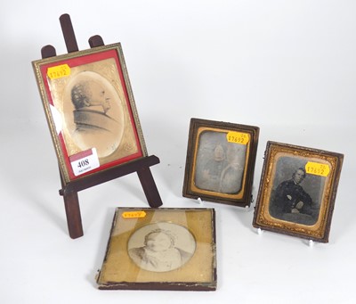 Lot 408 - A collection of four Victorian daguerreotypes,...