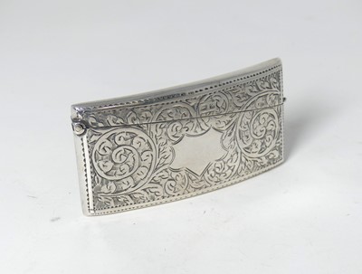 Lot 260 - A George V silver card case, of curved...