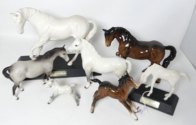 Lot 506 - A collection of Beswick figures of horses, to...
