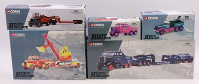 Lot 932 - 5 boxed Corgi Heavy Haulage 1/50th scale...
