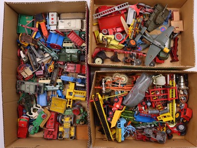 Lot 1238 - 3 trays containing mostly Dinky Toys loose and...