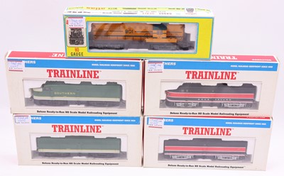 Lot 705 - Five HO gauge American Outline locos, to...