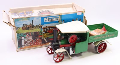 Lot 6 - A Mamod SW1 steam wagon in green and cream...