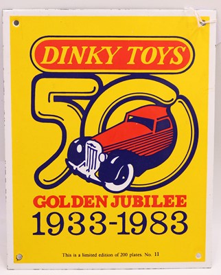 Lot 1202 - Dinky Toys Golden Jubilee enamel sign...