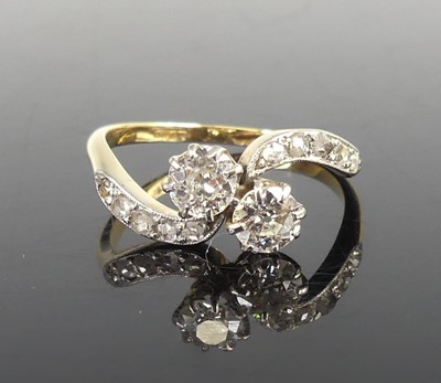 Lot 2678 - A yellow and white metal diamond Toi et Moi...