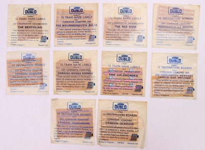 Lot 336 - Ten Hornby Dublo train labels to include The...