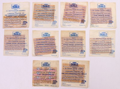 Lot 337 - Ten Hornby Dublo train labels to include The...