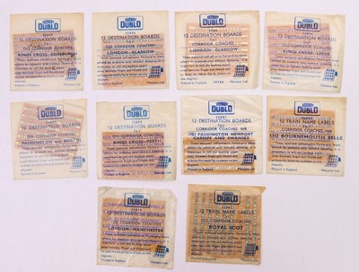 Lot 338 - Ten Hornby Dublo train labels, to include a...