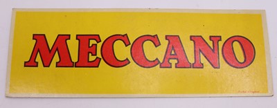 Lot 2053 - Original Meccano card shop display sign, red...