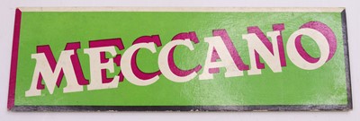 Lot 2055 - Meccano Shop display card sign, in green, with...