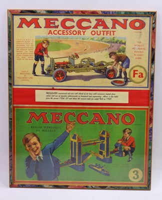 Lot 1807 - Meccano framed outfit reprinted box lid...