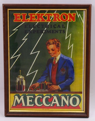 Lot 1825 - Meccano Elektron framed poster, with paper...