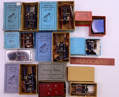 Lot 2113 - Nine Meccano electric motors to include a...