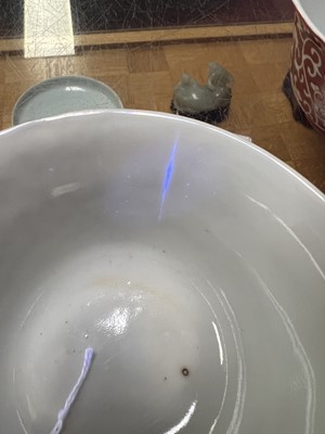 Lot 83 - A pair of Chinese coral-red ground ‘lotus’...