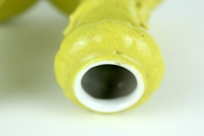 Lot 81 - A rare Chinese lemon-yellow glazed conjoined...