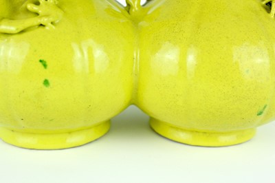 Lot 81 - A rare Chinese lemon-yellow glazed conjoined...