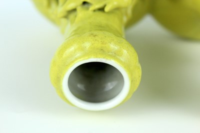 Lot 81 - A rare Chinese lemon-yellow glazed conjoined...
