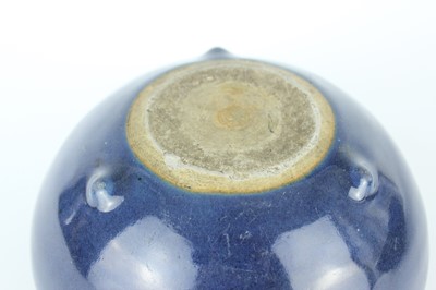 Lot 75 - A pair of Chinese blue-glazed porcelain...