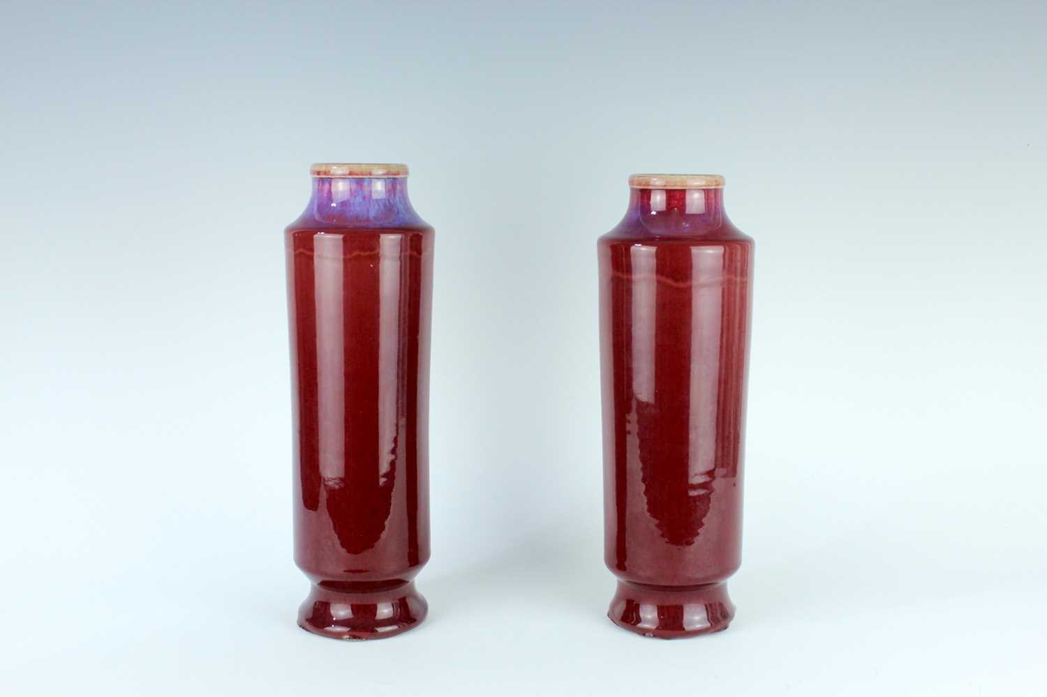Lot 87 - A pair of Chinese Langyao-type cylindrical...