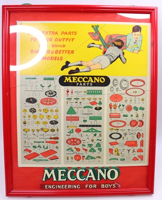 Lot 1844 - Meccano framed pictorial parts list, "Add...