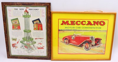 Lot 1811 - Two framed Meccano reprints to include a...
