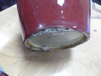 Lot 10 - A Chinese copper-red glazed baluster vase,...