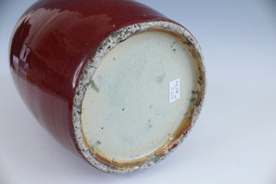 Lot 89 - A Chinese copper-red glazed baluster vase,...