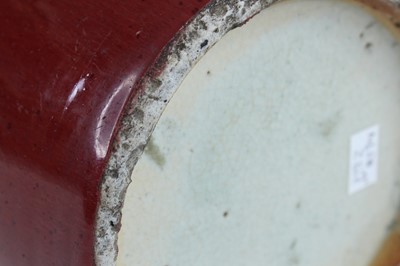 Lot 89 - A Chinese copper-red glazed baluster vase,...