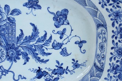 Lot 15 - A Chinese blue and white export meat plate,...