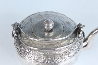 Lot 59 - A Chinese silver export twin-handled teapot,...